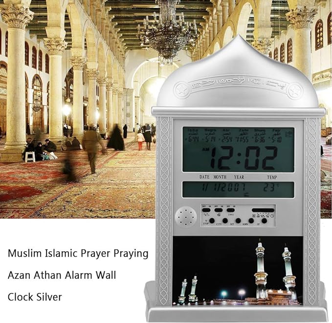 Azan Mosque Prayer Clock Islamic Mosque Calendar Muslim Prayer Wall Clock Digital Alarm Clock Ramadan Gift Table Home Decoration