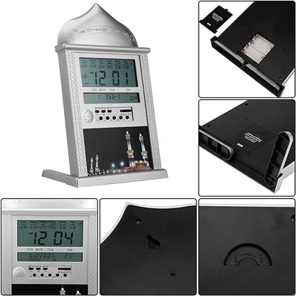 Azan Mosque Prayer Clock Islamic Mosque Calendar Muslim Prayer Wall Clock Digital Alarm Clock Ramadan Gift Table Home Decoration