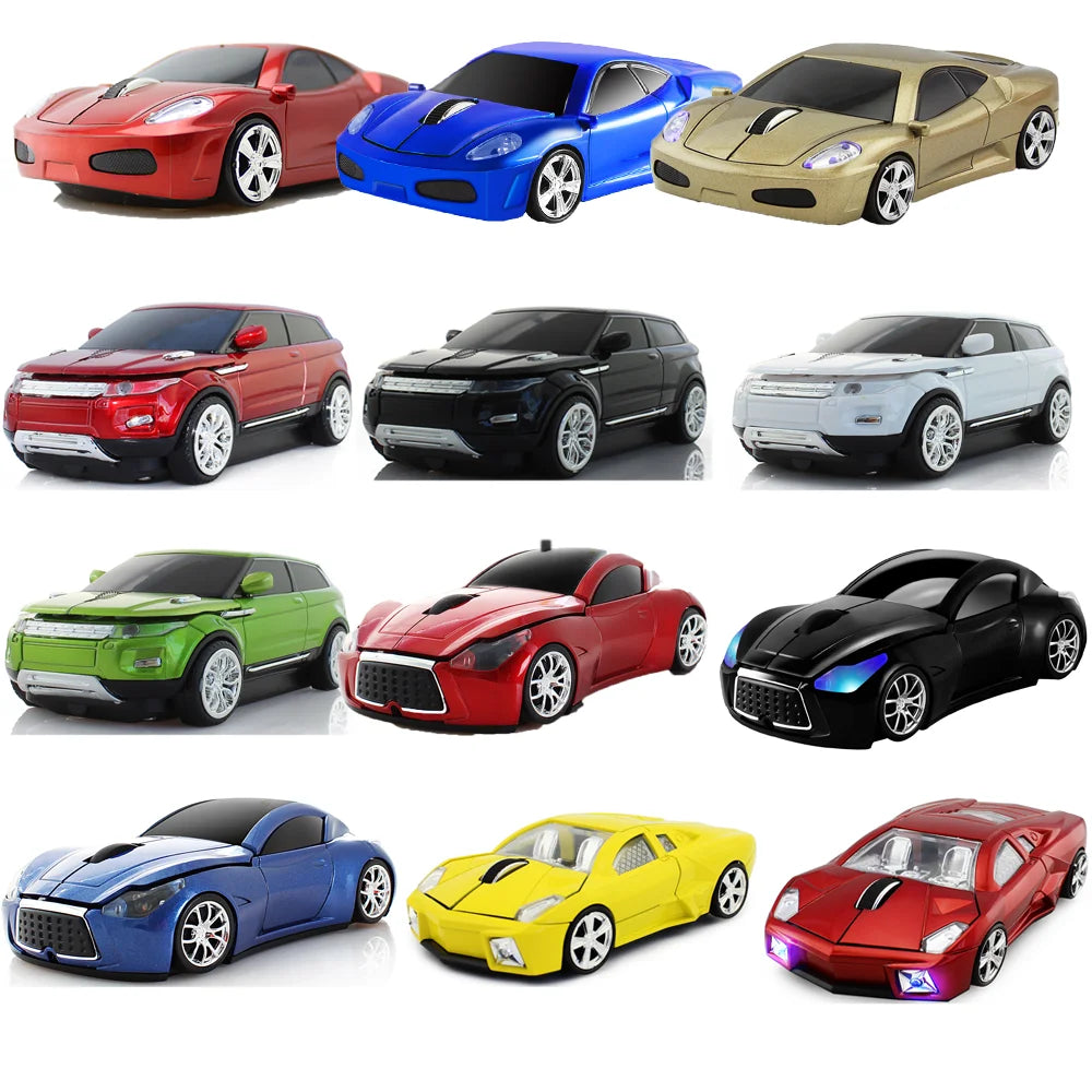 Cute Ergonomic Wireless Mouse Car 1600DPI USB