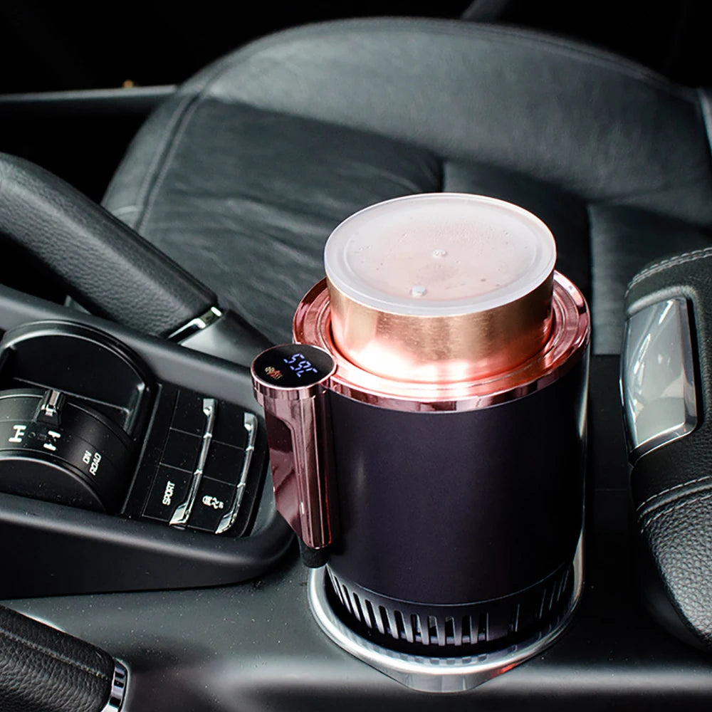 Chill & Heat Cup Holder: Smart 2-in-1 Beverage Assistant