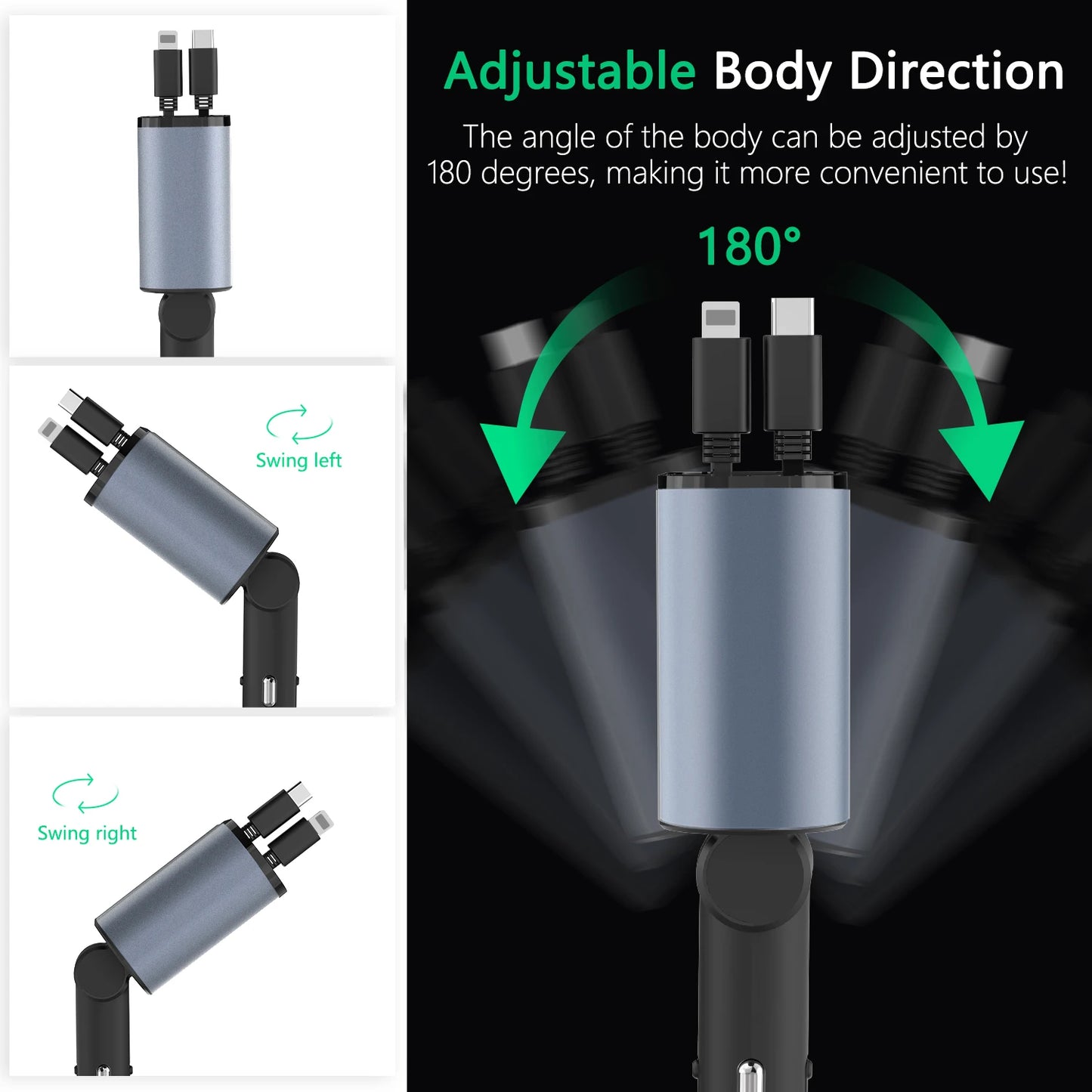 120W 4-in-1 Fast Charging Car Charger Adapter - Universal Car Charging Cable with 4 Ports for iPhone 15/14/13/12/11, Galaxy, Pixel and All iOS Android Devices - Safe, Reliable, and Compact Car Plug with Overheat Protection